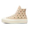 Converse Chuck Taylor All Star Lift Platform Высокие женские кроссовки с вышивкой в ​​виде роз Тан Farro Egret A04300C
