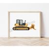 Акварельный Строительный Транспорт Транспортировка Трактор Бульдозер Постер Настенное Искусство Картины Холст Живопись Детская Домашний Декор