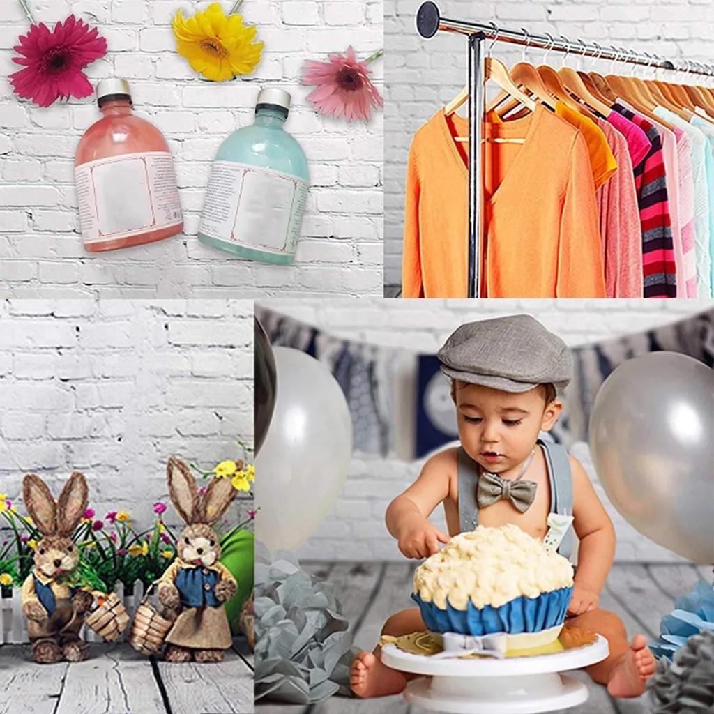 Белая кирпичная стена с деревянным полом Фотофон Виниловый фотофон Ткань Реквизит для фотостудии