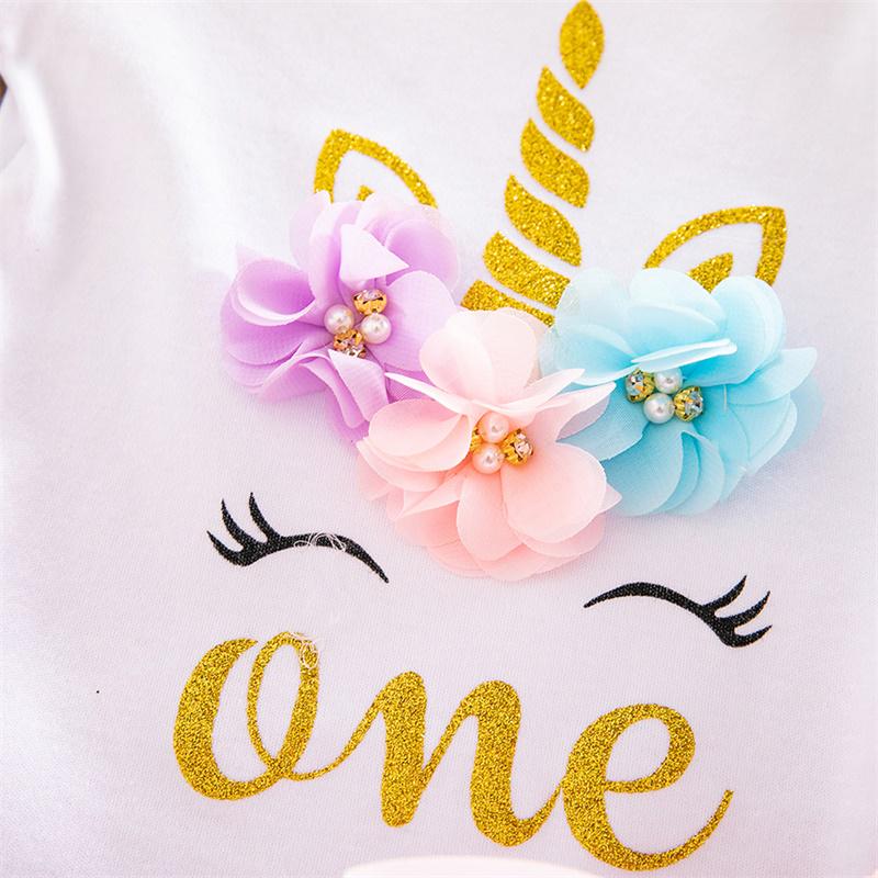 Платье на первый день рождения для маленьких девочек 1 года, одежда для крещения новорожденных, платье на крестины 12 м, платье с единорогом