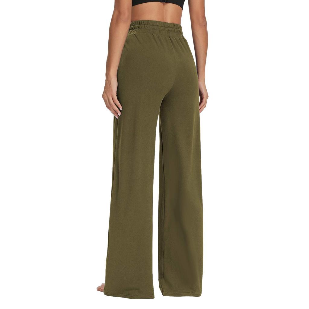 Женские спортивные штаны для йоги, широкие штаны с высокой талией, пижамные штаны, удобные свободные штаны для тренировок с карманами