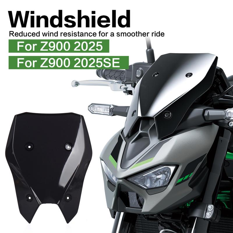 Motorcycle Acrylic Windshield WindScreen Smoke Black Transparent Screen Accessories For Kawasaki Z900 SE Z 900 2025