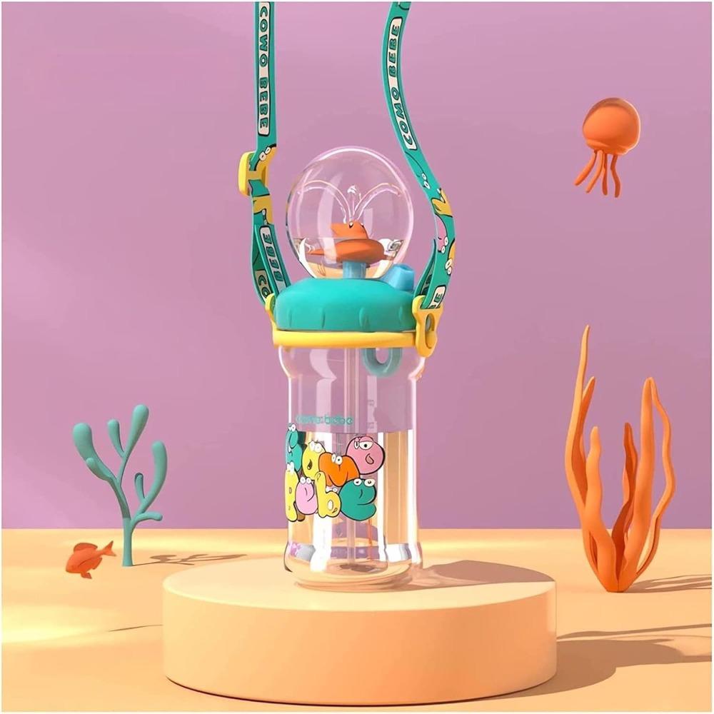 Креативный подарок Тамблер-фонтан с двойной крышкой для питья, Ручка расширенной формы, Герметичная чашка с китом, 350 мл 220 мл Чашка-поильник с китом-спреем