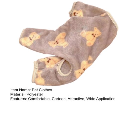 Полиэстеровый пуловер для собак, мягкая стильная одежда для домашних животных с мультяшным медведем и узором