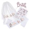 1Set Bride To Be Veil Satin Sash Hiarband Bridal Shower Wedding Decorations Tattoo Stickers Hen Bachelorette Party Supplies