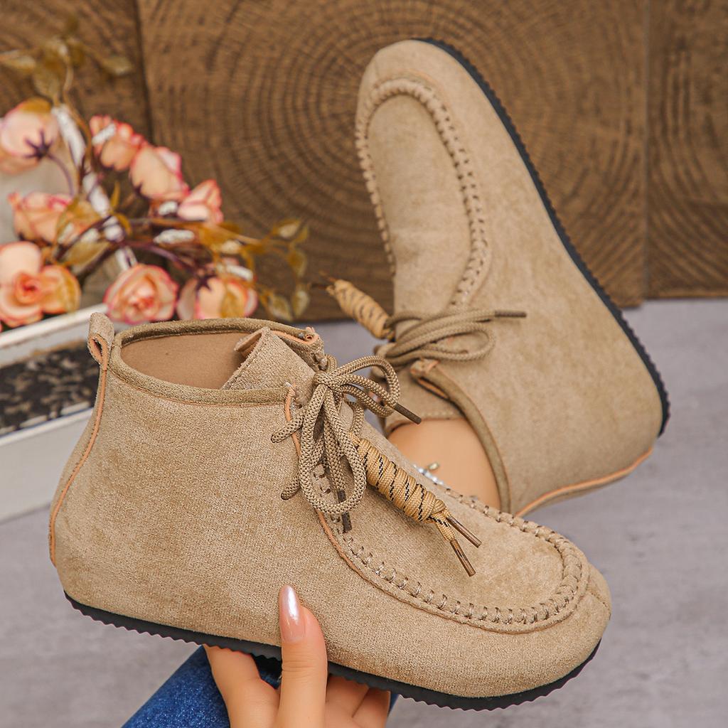 Autumn New Fashion Tassel Lace-up Flat Bottom Height-increasing Single Shoes Women's Versatile Casual Single Shoes