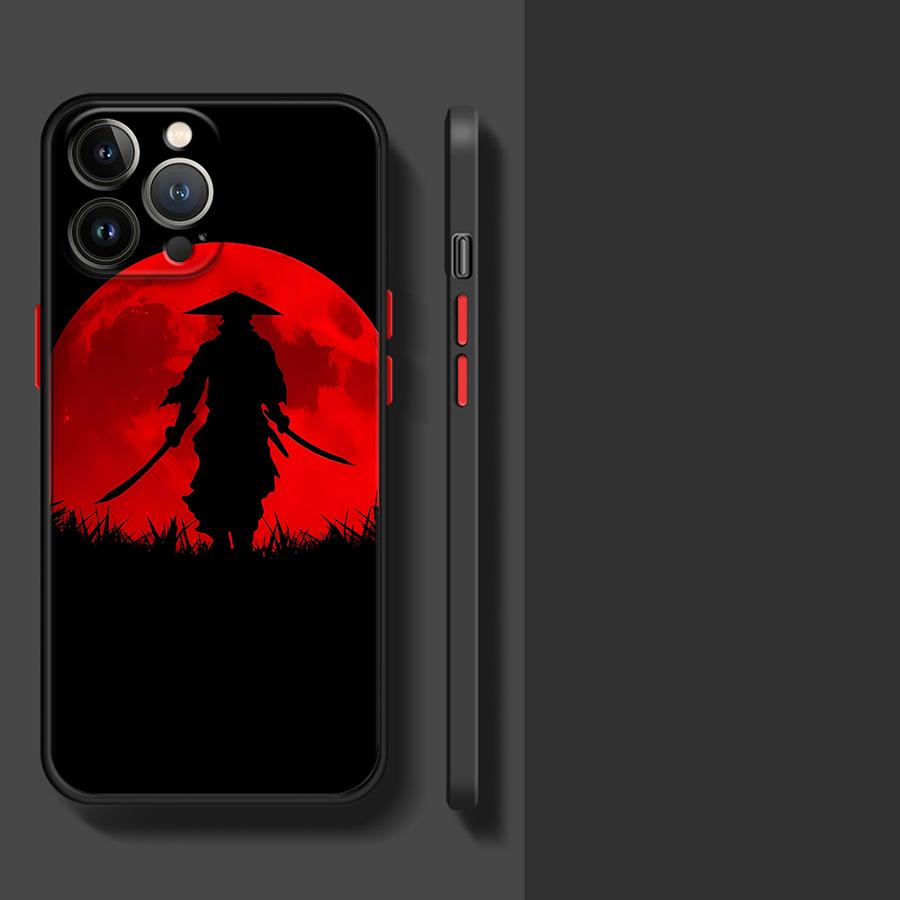 Крутой чехол для телефона с аниме-самураем для Apple iPhone 15 16 Pro XS Max 16e 13 14 Plus XR SE 7 8 12 11 Pro plus Матовый
