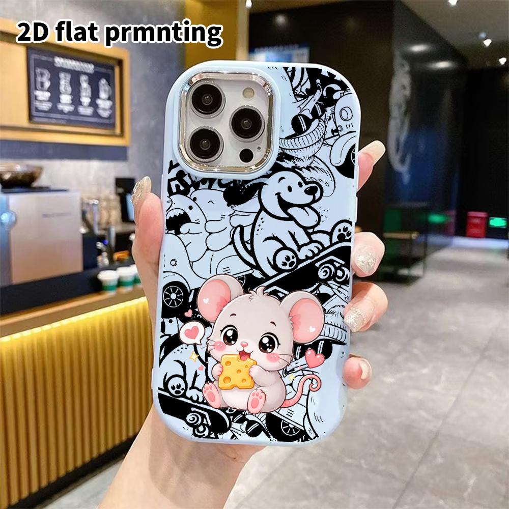 Phone case: 2D flat design, suitable for iPhone 18 17 16 15 14 13 Pro protective case, little mouse, perfect Christmas and Halloween holiday gift
