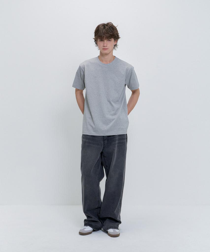 PSSHOPPER Basic Cool Skin Short Sleeve T-Shirt [Gray]