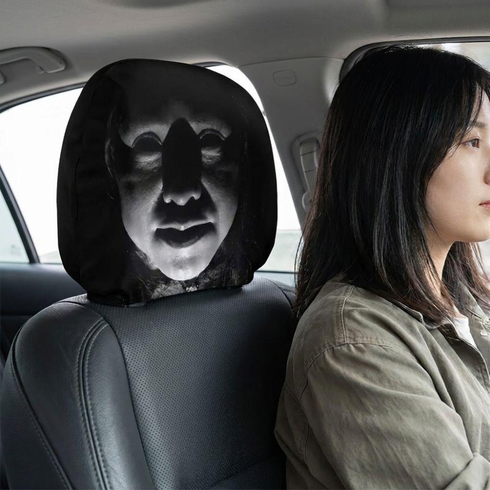 2Pcs Comfortable Halloween Car Headrest Cover Automotive Seat Headrest Cover All Seasons Use