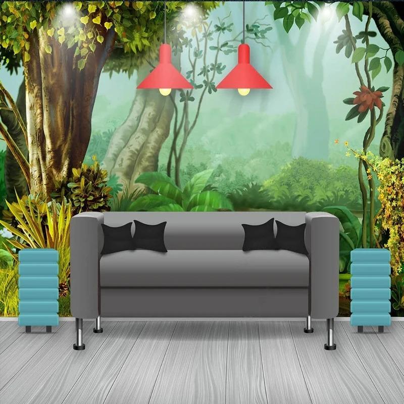 Креативные обои с пейзажем Woods 3d Fresco Living Room Restaurant Background Wall Mural Decor