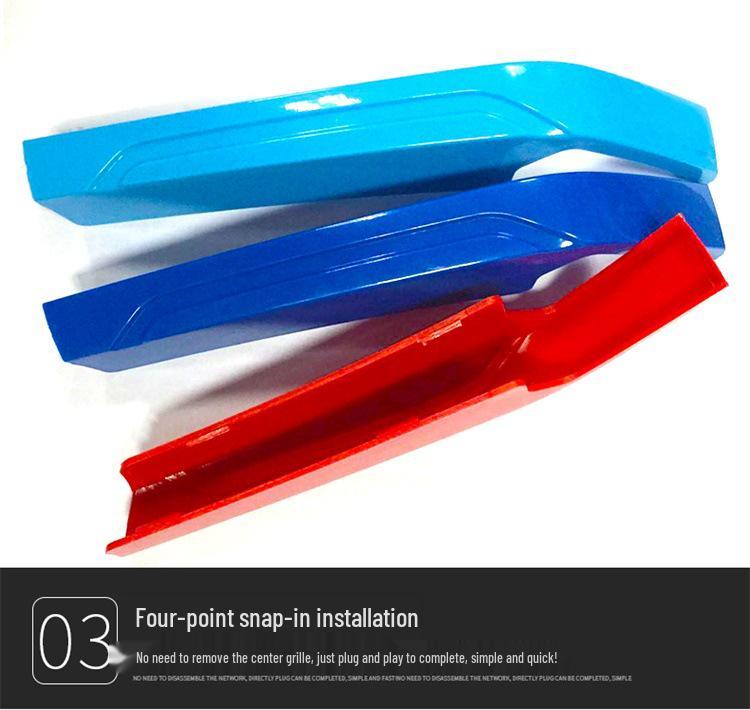 Трехцветные декоративные полосы для решетки радиатора BMW: Подходит для 19-22 Новой 3 серии и серии G20
