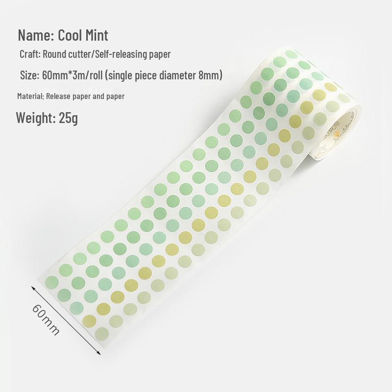 Morandi Polka Dot Washi Tape Stickers for Journals – Salt Style Pre-Cut Background Material