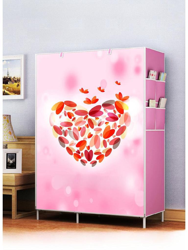 Простой складной шкаф из нетканого материала с защитой от пыли, стальной рамой и вешалкой