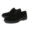 Fashion Retro Fashion Matte Genuine Leather Men Brogue Oxford Shoes New Bussiness Thick Soled  Causal Soft Daily Male Footwear Shoes Men