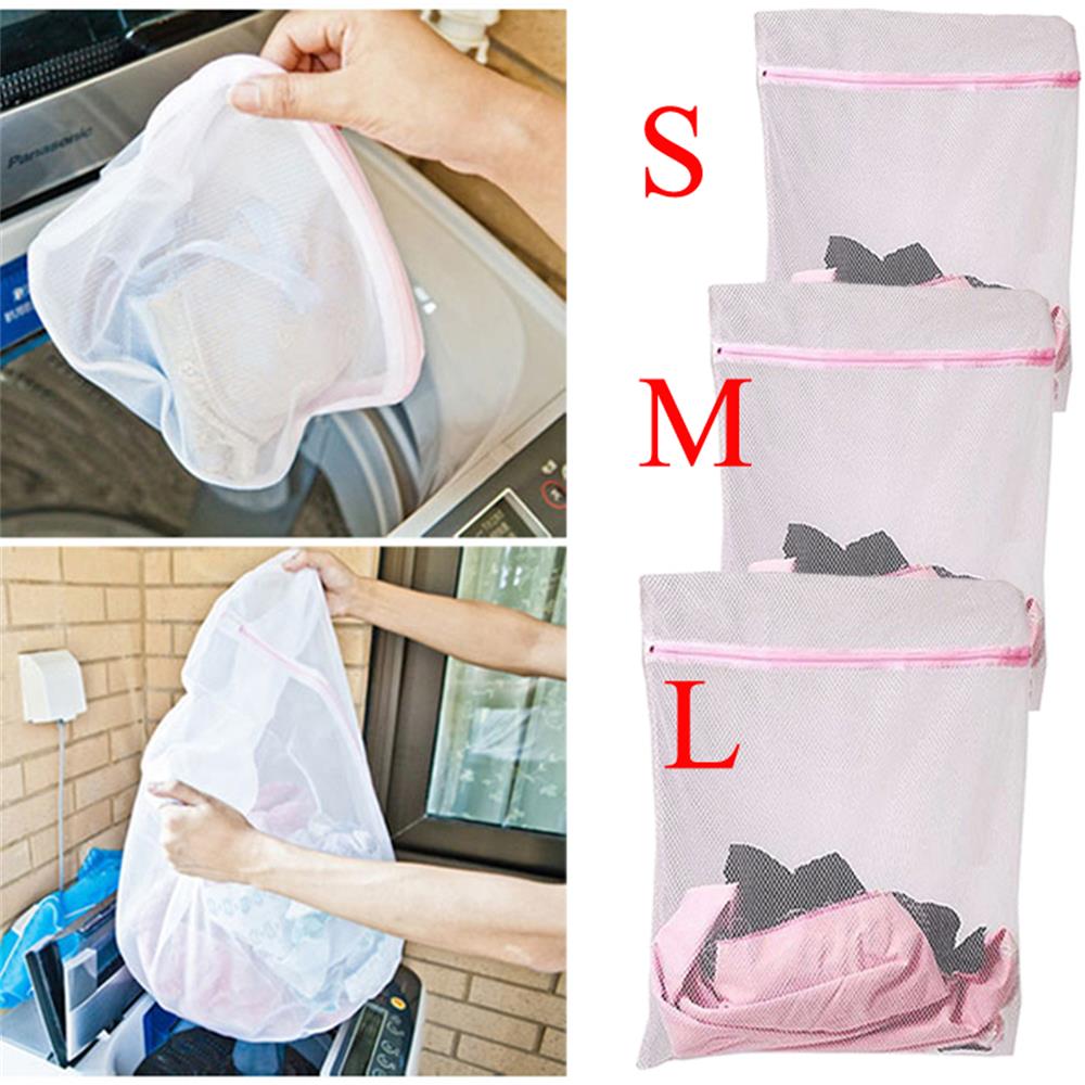 S/M/L Home Bra/Socks/Lingerie Washing Machine Net Mesh Laundry Bags Zipper Basket Pouch Wash Bags