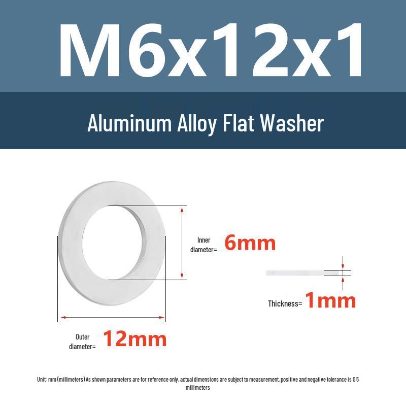Yigu Aluminum Alloy Flat Washer M6 M8 M10 M12 Metal Screw Hardware