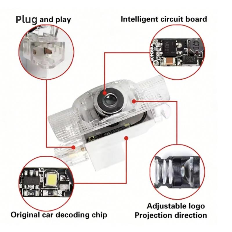 UDS2  LED Car Door Projector Ghost Shadow Welcome Light Bulbs Accessorie For Lexus RX ES GX LS LX IS GS RC UX Series ES200 ES250 ES260