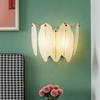 Feather Glass Bedroom Bedside Lamp Italian Simple Living Room Background Wall Model Room Decorative Wall Lamp French Luxury