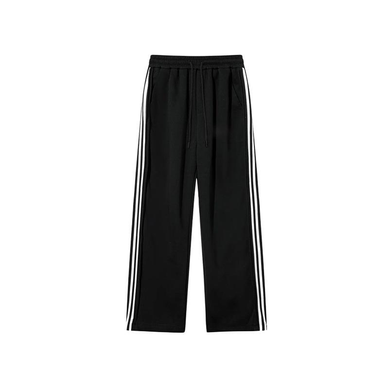 Ретро трехполосные спортивные штаны для осени и зимы, широкие, свободные, больших размеров, мужские и женские повседневные брюки на шнурке