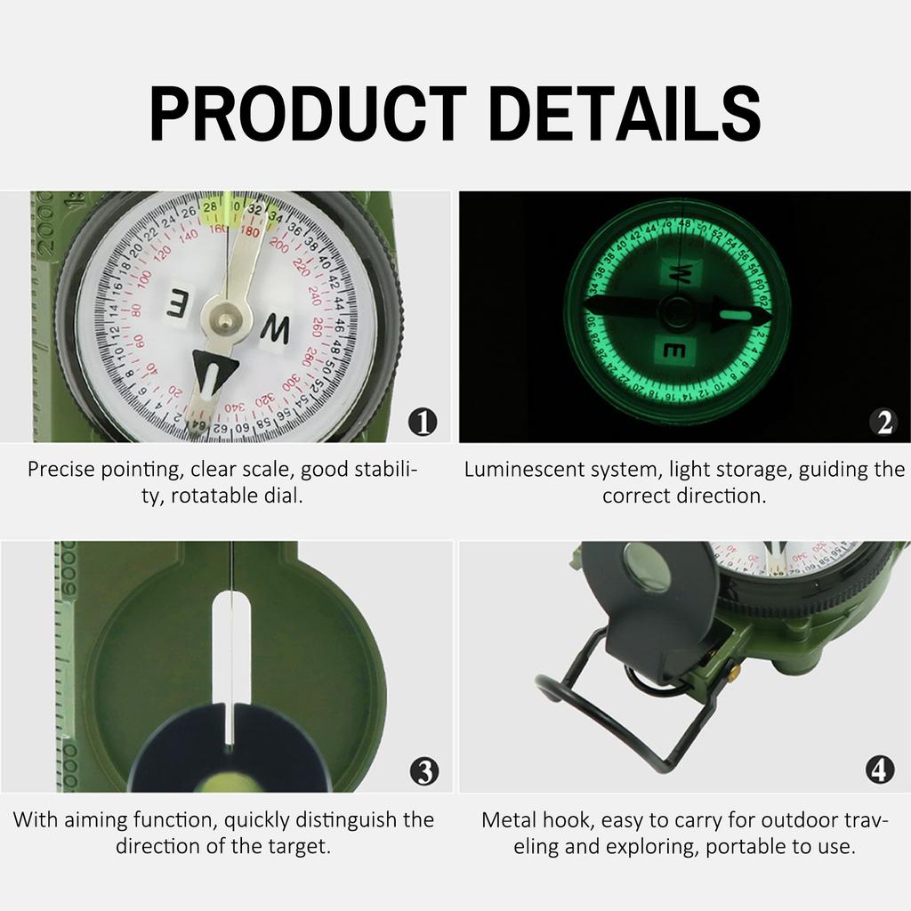 Открытый многофункциональный компас для кемпинга, походов, складной компас, инструмент для навигации в походах и выживания, геологический компас