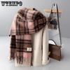Autumn and Winter Plaid Scarf Thickened for Both Men and Women Couple Shawl Retro Scarf Warm Scarf