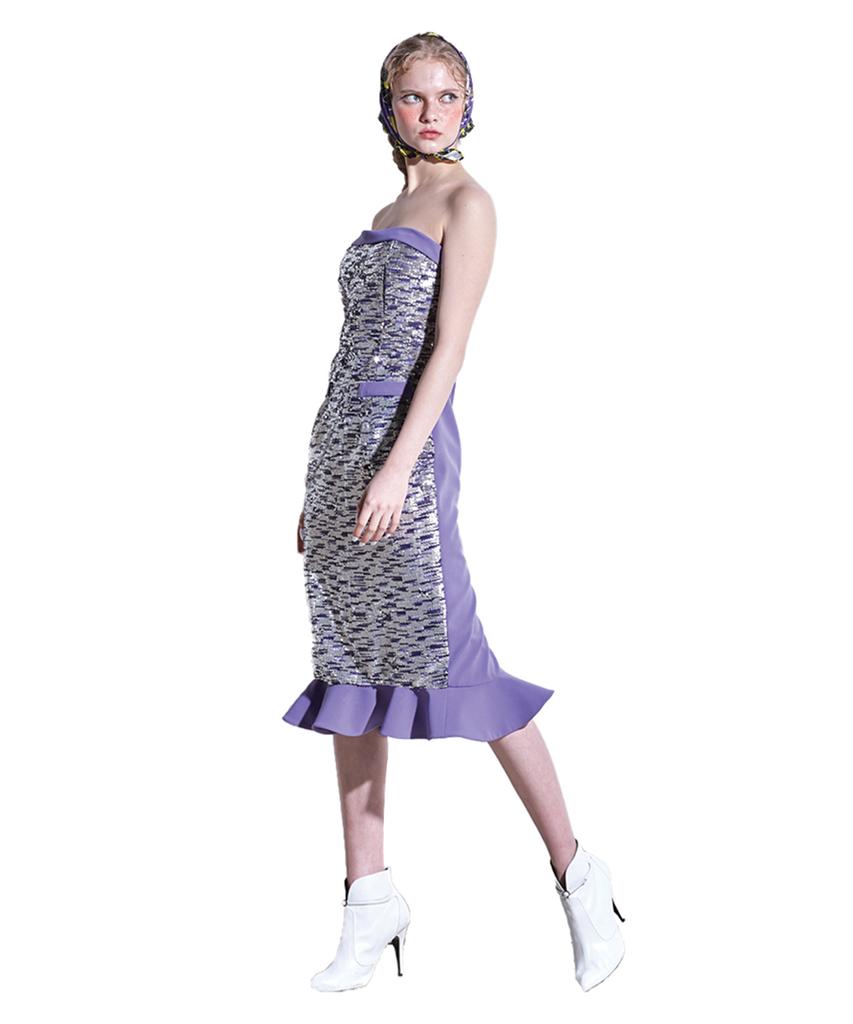 Greedius Purple Sequin Dress