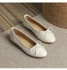 Модные удобные женские туфли Xiaoxiangfeng Ballet Flat Bottom Casual Single Shoes Women's 2024 New Lambskin Round Head Splice Bow