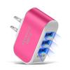 3USB EU US Plug LED зарядные устройства для мобильных телефонов Multi-Head зарядное устройство для путешествий 3Ports LED Light Phone Charger адаптер для зарядки с EU Plug