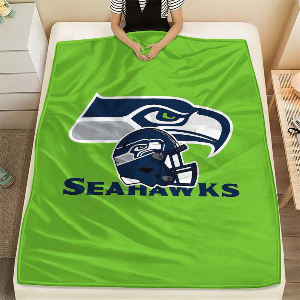 1 шт. Фланелевое одеяло с принтом Seahawks, Высококачественное, Удобное для всех сезонов, Декор для дома, Тепло и уют, Идеально для подарков