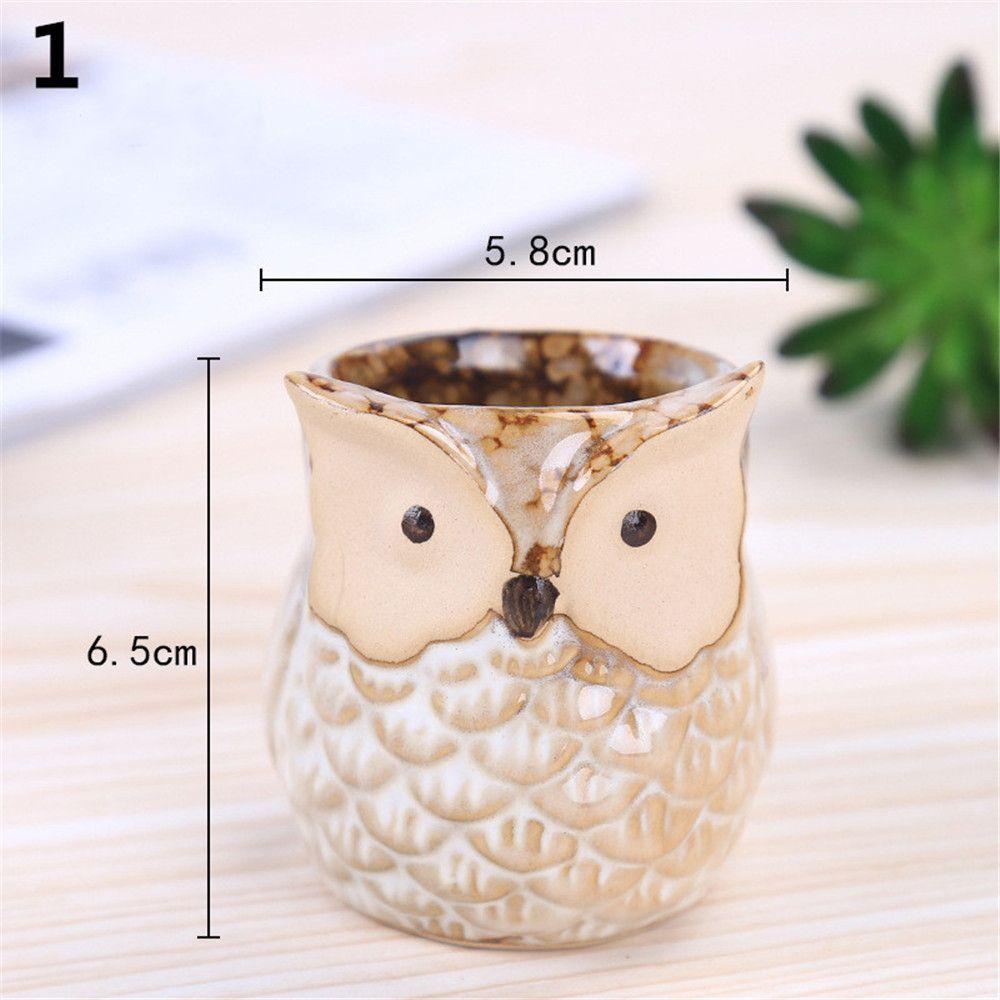 Animal Indoor Owl Shape Flower Pot Mini Ceramic Succulent Pot