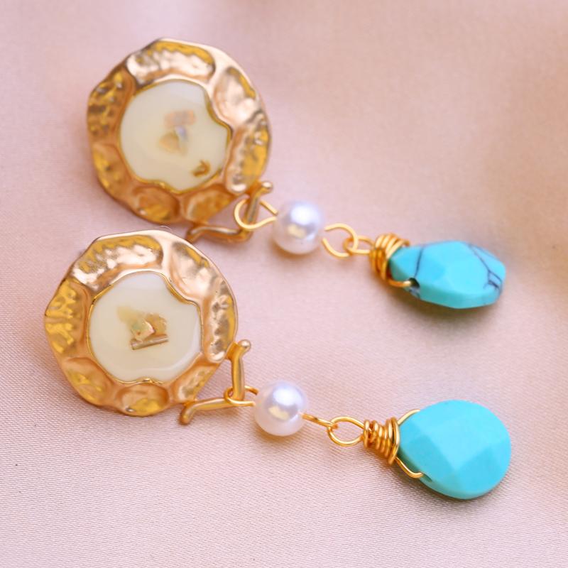 KNIKOO Геометрические длинные серьги для женщин, модные зеленые серьги, ювелирные изделия для свадебной вечеринки, подарки, серьги-капли