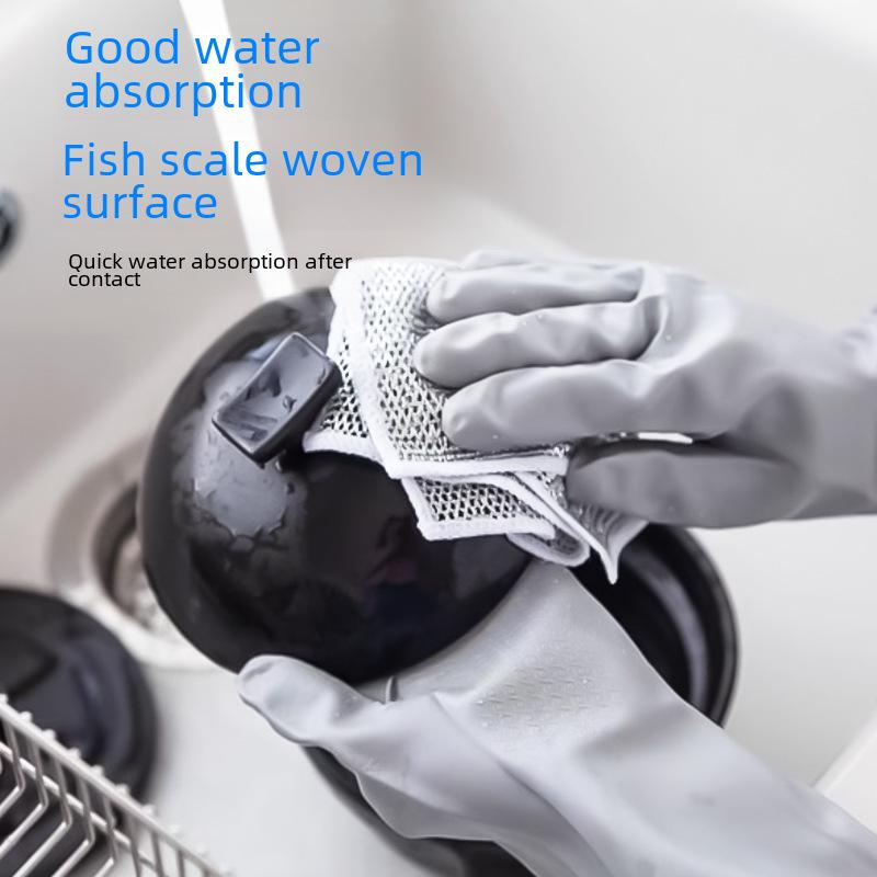 Двусторонняя сетчатая салфетка для мытья посуды Silver Silk — безмасляное, легкоочищаемое, прочное и износостойкое чистящее средство для кухни