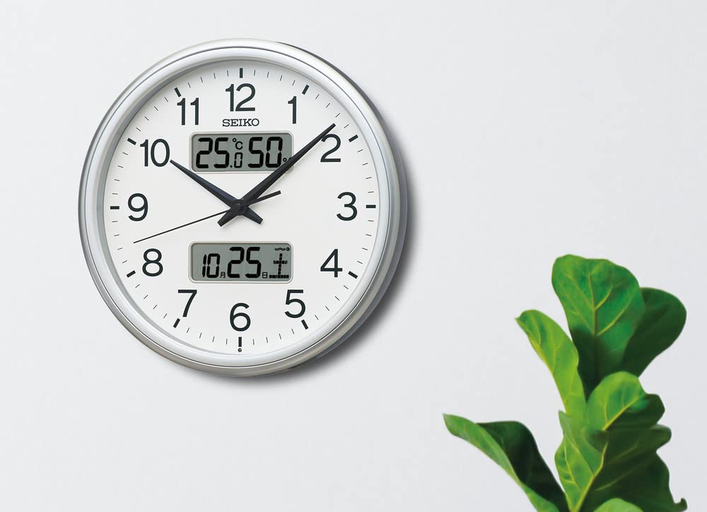 Расширенная гарантия производителя Часы Seiko настенные радиочасы аналоговый календарь дисплей температуры и влажности серебристый металлик диаметр 290 x 50 мм KX275S