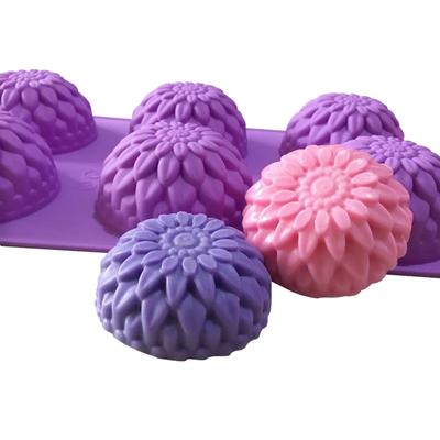 Новые 3D Хризантемы Мыло Форма Цветы Силиконовые Формы Свечи Подсолнух Инструменты Украшения Торта 6 Сеток Смола