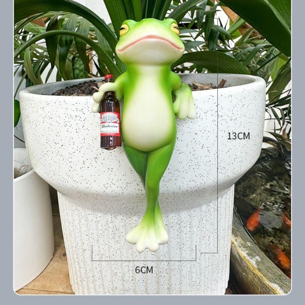 Hanging Flower Pot Edge Frog Decorative Ornaments Hanging Decorative Simulation Animal Ornament