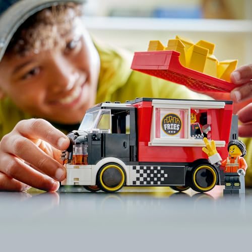 Игрушка LEGO City Грузовик с картошкой фри - Подарок на день рождения, Конструктор, Образовательная игрушка для мальчиков и девочек, Возраст 5, 6, 7, 8 лет, Транспортное средство, Автомобиль, Миниатюрный автомобиль,
