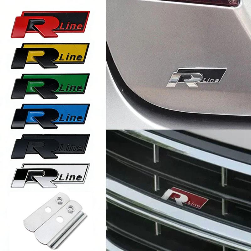 TCFJN1 Металлическая наклейка-эмблема Rline R для VW Volkswagen Golf Polo Passat Jetta Bora Beetle T-Roc, наклейка на переднюю решетку, боковую часть багажника автомобиля