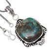 Подвеска с драгоценным камнем хризоколла, подарок ручной работы для нее, этническое серебряное украшение 2 дюйма