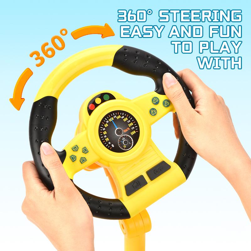 Игрушка «Руль с вращением на 360°» – Имитация вождения с регулируемыми колесами, звуковыми эффектами, удобным захватом – Идеально для детей