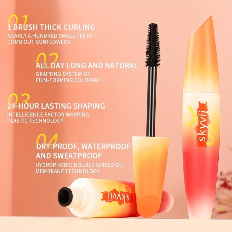 Удлиняющая тушь для ресниц Extreme Curling Formula Водостойкая несмываемая тушь Intense Black