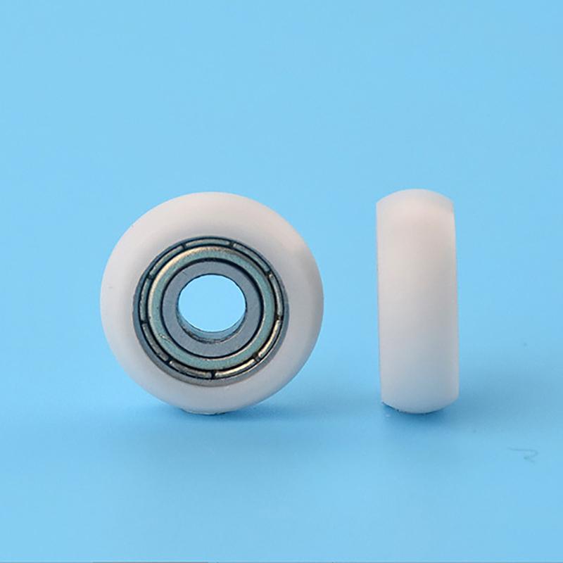 1Pc 608 Zz 8*30*8.5Mm Pom Nylon Round Type Roller Wheel Pom Wrapped 608Zz Bearing Pulley Plastic Wheel