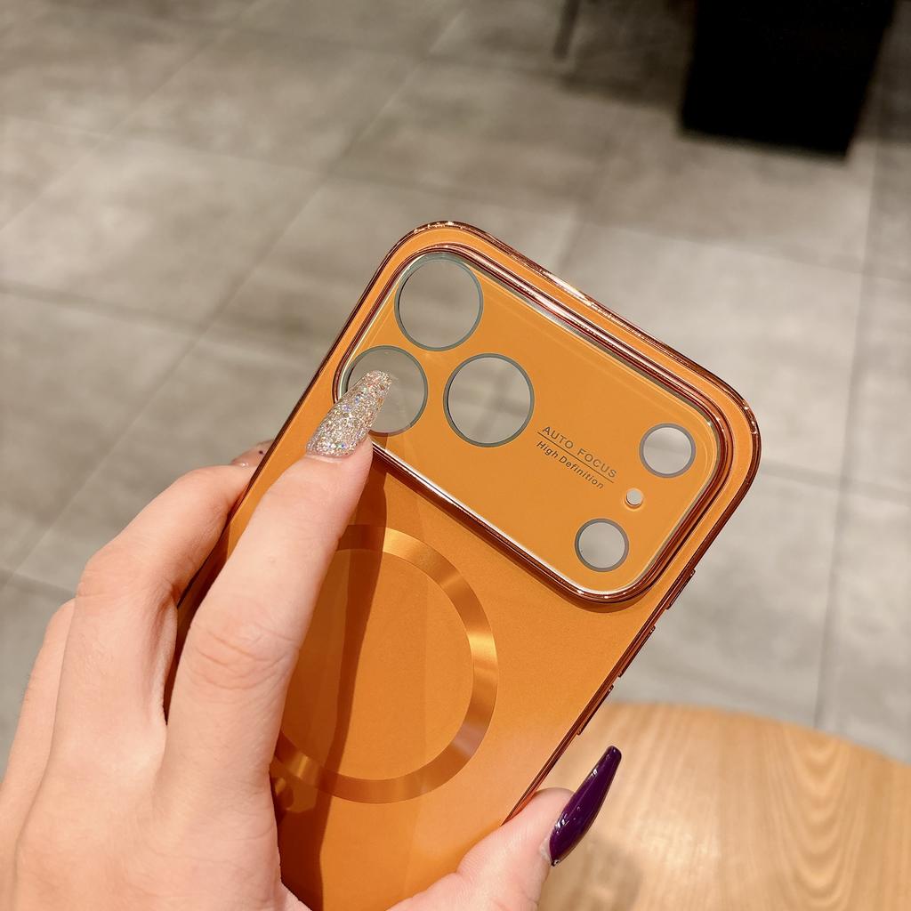 Plain Skin Friendly Electorplating Magnetic Case For iPhone 17 Pro Max 16 15 14 13 With Camera Lens Coverage Protector Tik Tok