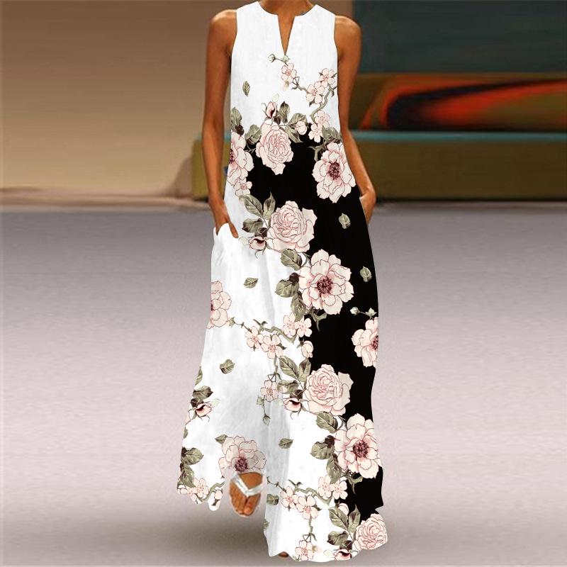 GMXIA Женская мода лето весна повседневные платья без рукавов с v-образным вырезом