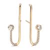 SIMJOO Geometric Lines Fashion Zircon Earrings Simple Design French Hook