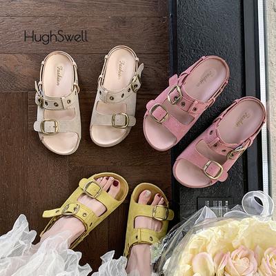 Модные Роскошные Розовые Сандалии Birken Женские Дизайнерские Замшевые Кожзаменитель Пряжка Ремешок Сандалии Летние Женские Повседневные На Толстой Подошве Туфли Мюли