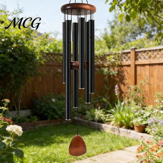 Precise Tuned Wind Chime Metal with 6 Aluminum Tubes, Garden Hanging Chimes, Outdoor Chimes Weather Resistant for Patio Decoration Melodious
