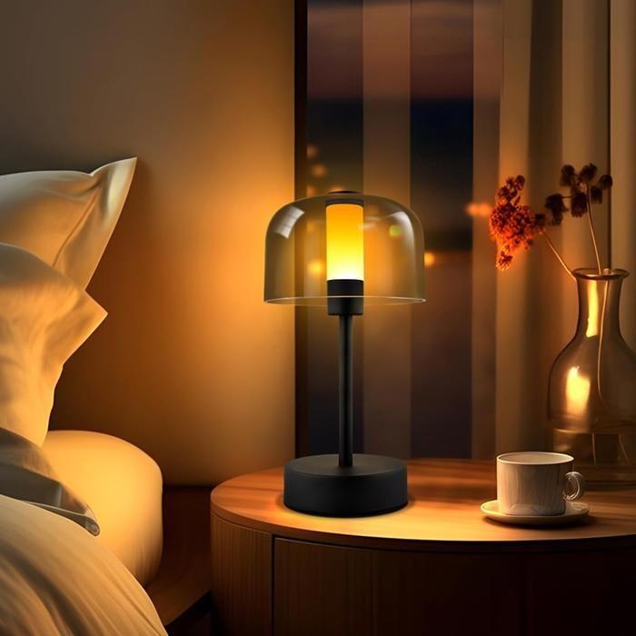 Lampe de table LED - NETTLIFE - Tactile rechargeable - 1800–6500K - Sans fil USB‑C - Intensité variable