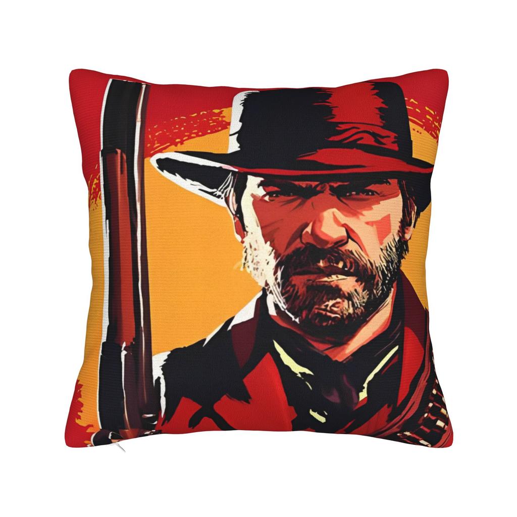 Квадратная наволочка с мемом Артура Моргана RDR2 Игровые чехлы для подушек Модный полиэстер Декор Наволочка для гостиной 40*40 см