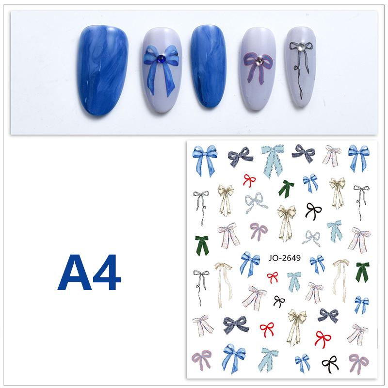 Наклейка для ногтей в виде банта Kawaii, длинная лента, бант, самоклеящиеся наклейки для дизайна ногтей своими руками, декоративные наклейки